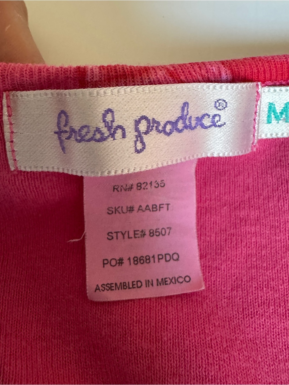 fresh produce Bright Pink Floral V-Neck Tank Size Med - Picture 4 of 10